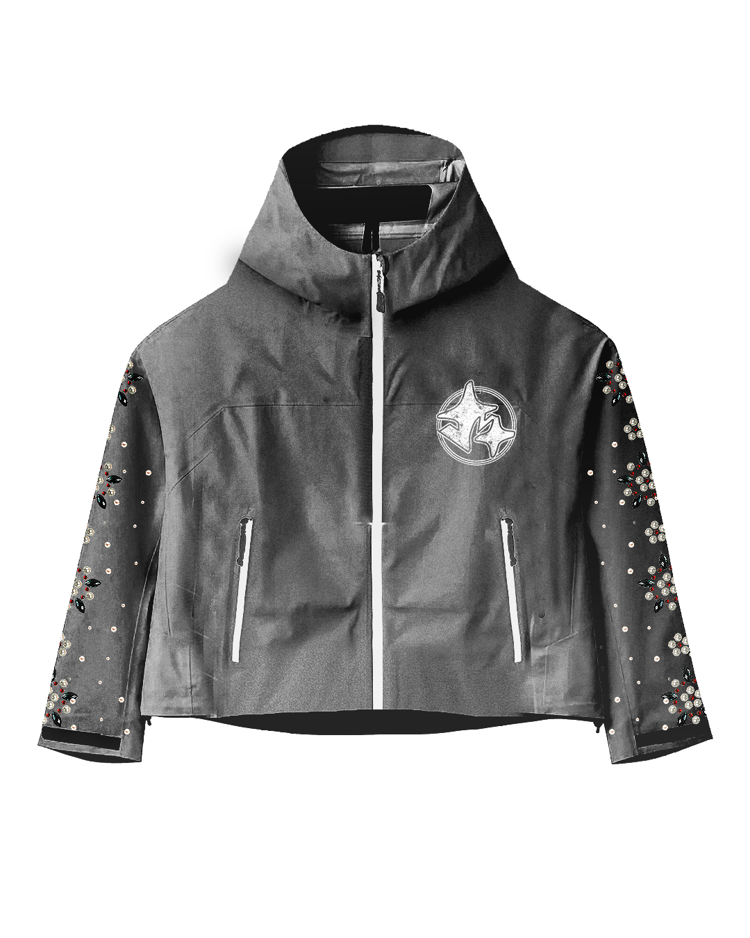 ‘triumph’ grey rain jacket