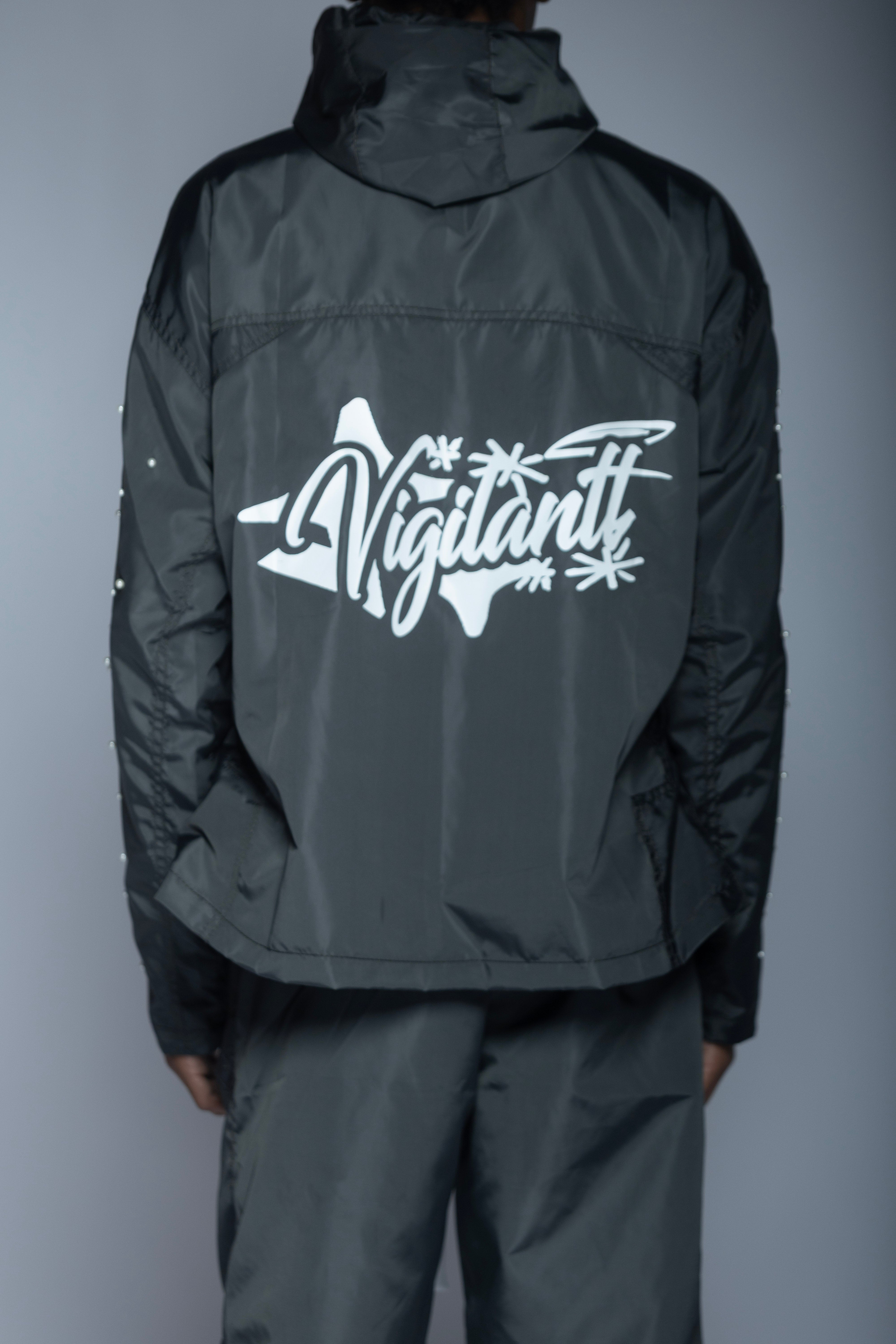 ‘triumph’ grey rain jacket