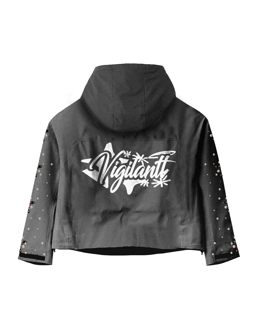 ‘triumph’ grey rain jacket